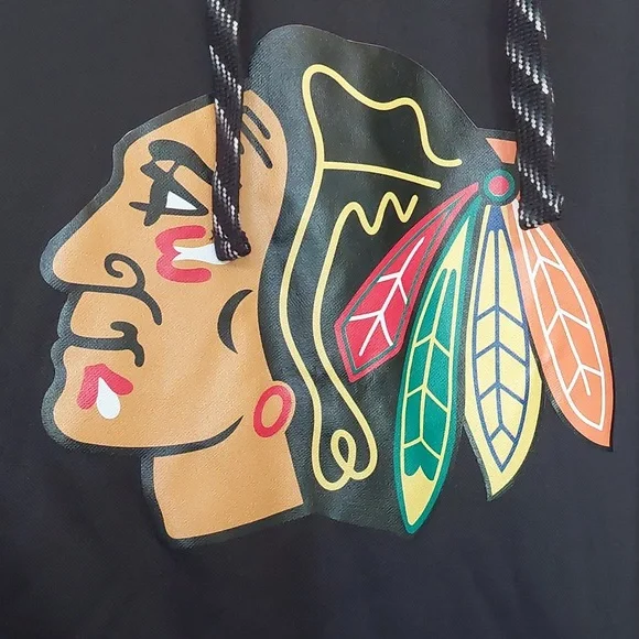 Reebok CHICAGO BLACK HAWKS 4XL MENS Speed Wick  Light Weight HOODIE - Picture 4 of 8